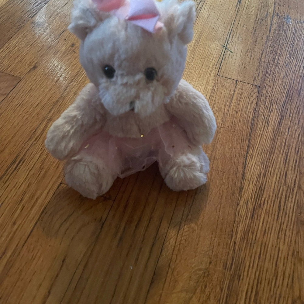 Pink Plush Teddy Bear with Bow